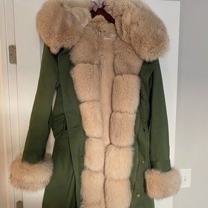Women real fox fur parka